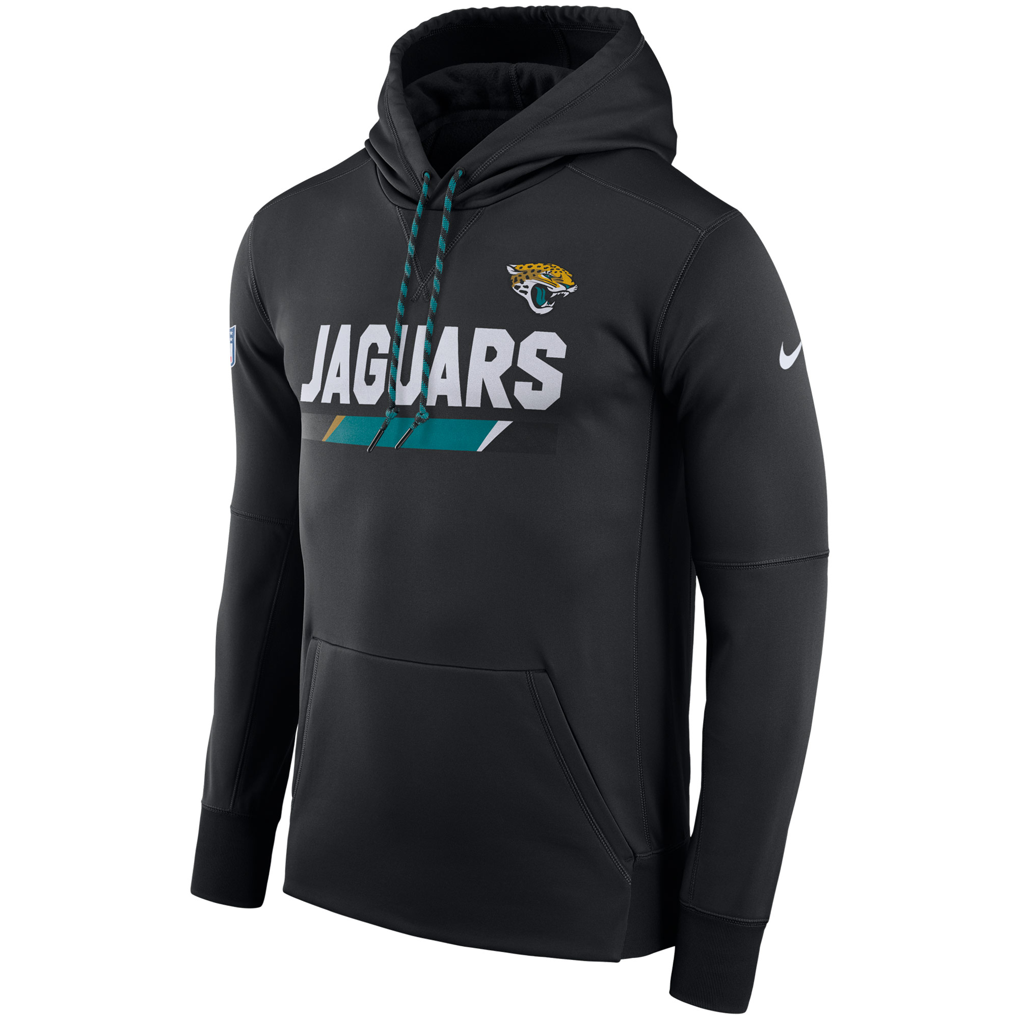 NFL Men Jacksonville Jaguars Nike Black Sideline ThermaFit Performance PO Hoodie->denver broncos->NFL Jersey